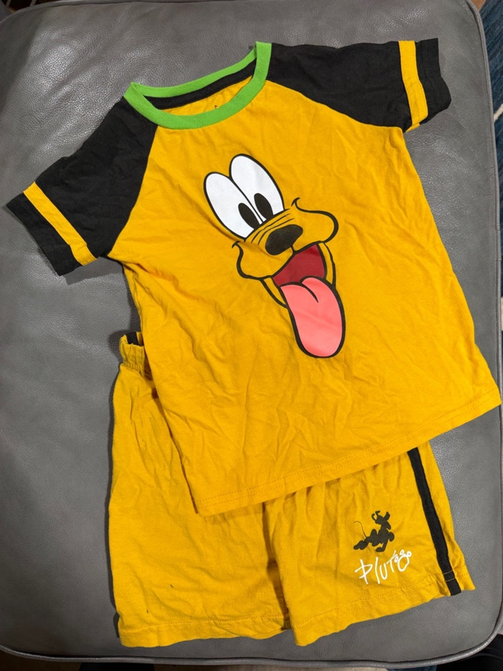 Disney Yellow & Black Pluto Short Set
